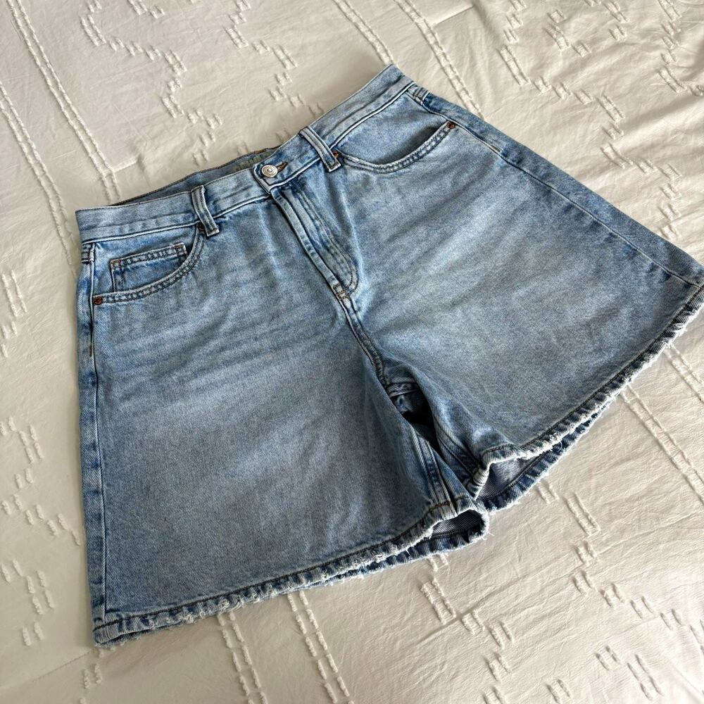 Rewash Juniors 13 Denim Shorts Light Wash Y2K Super High Rise Mom 100% Cotton